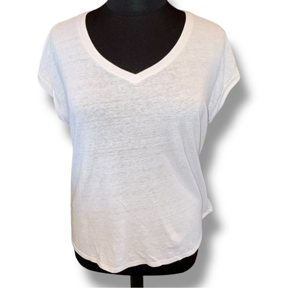 TALBOTS DROP SHOULDER V-NECK TEE - Plus 1X White - Picture 2 of 13